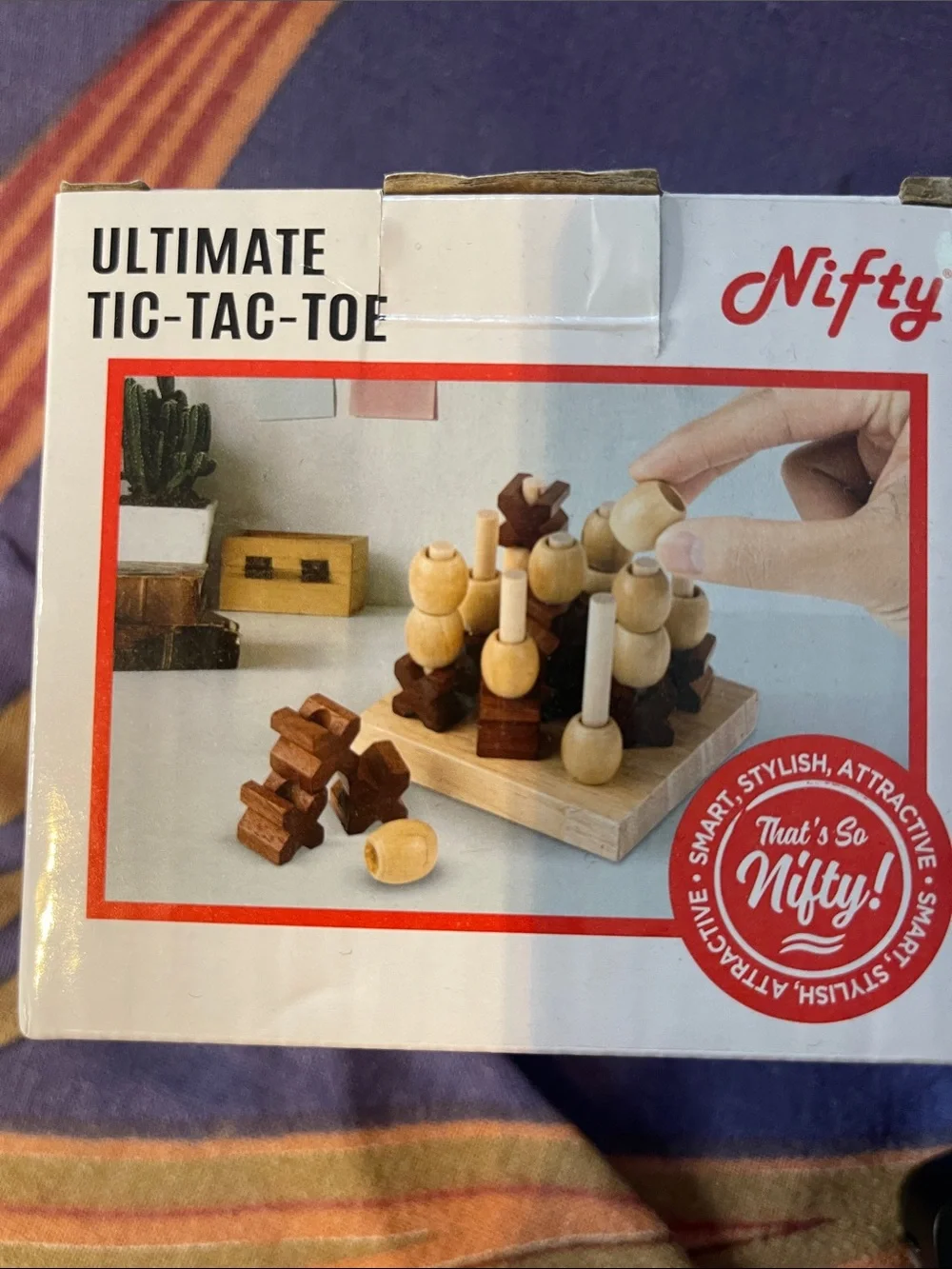 Ultimate Tic-Tac-Toe Wooden Strategy Game - Natural Wood